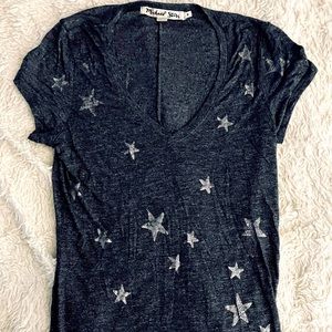 Michaels Stars V-neck T Shirt with silver stars